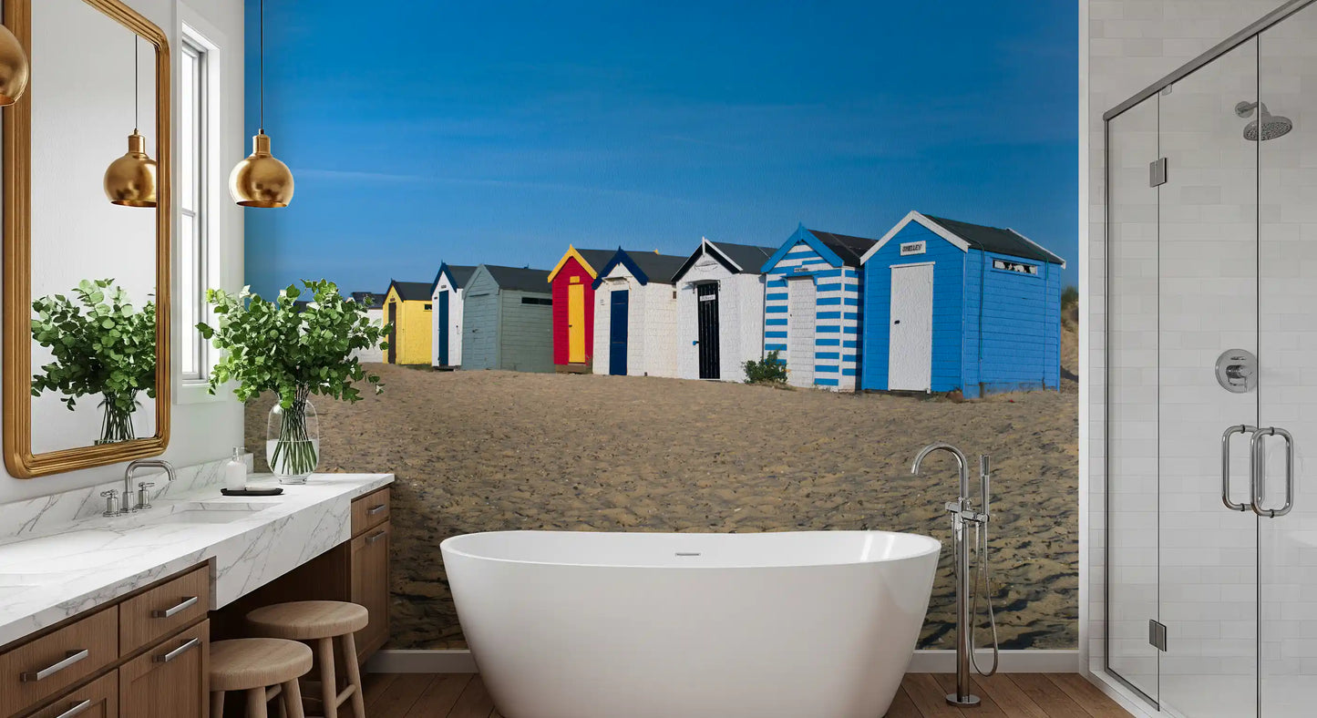 Summer Seaside Shelters Wall Mural