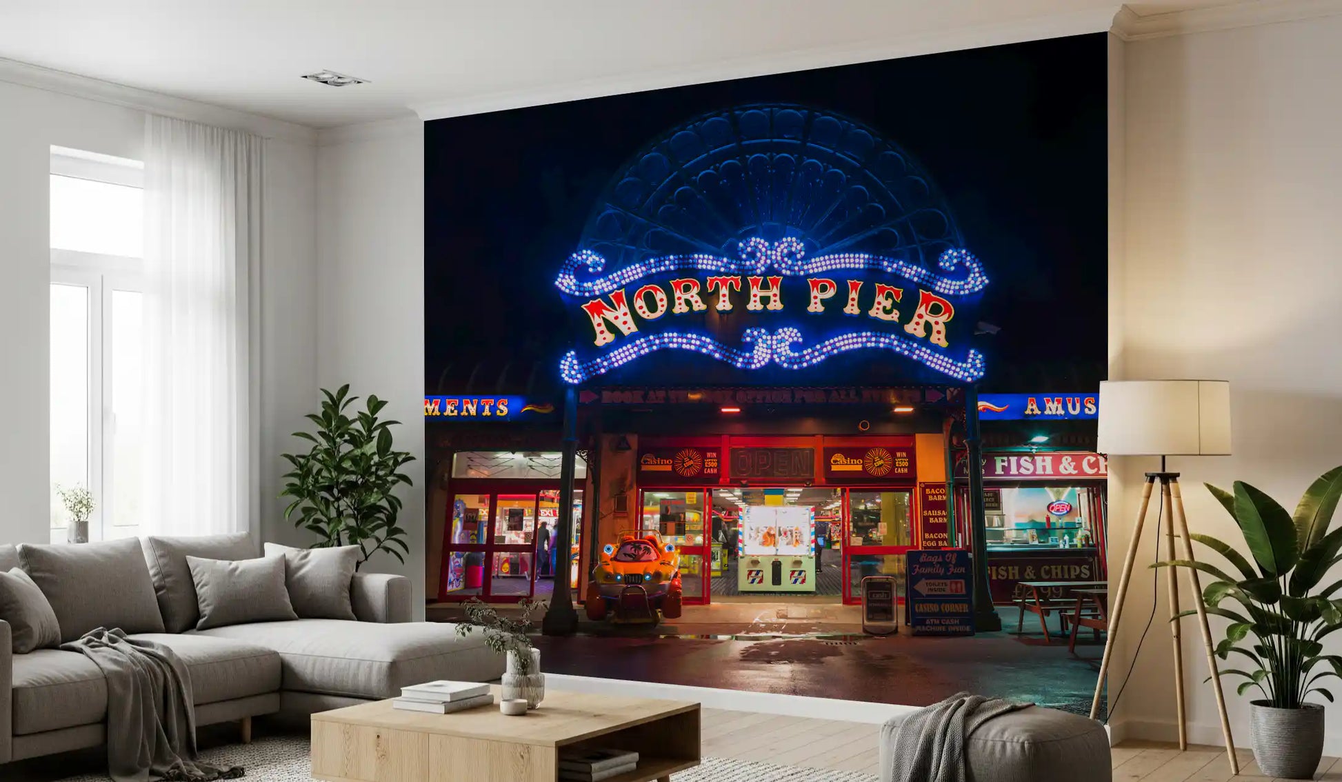 Arcade Night Glow Wall Mural
