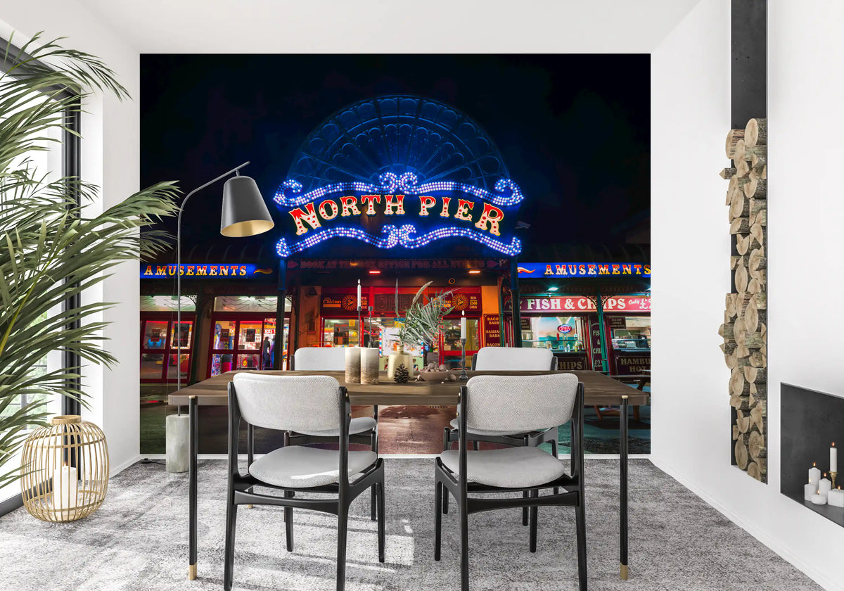 Arcade Night Glow Wall Mural