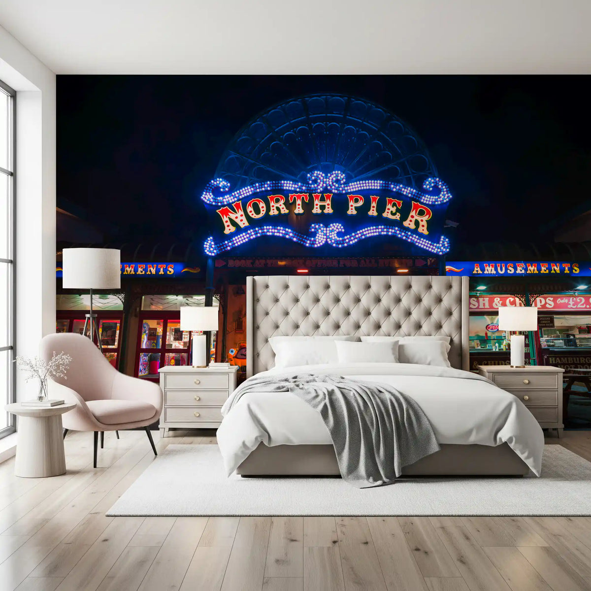 Arcade Night Glow Wall Mural