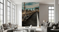 Brooklyn Bridge Pedestrian Walkway Skyline Wall Mural