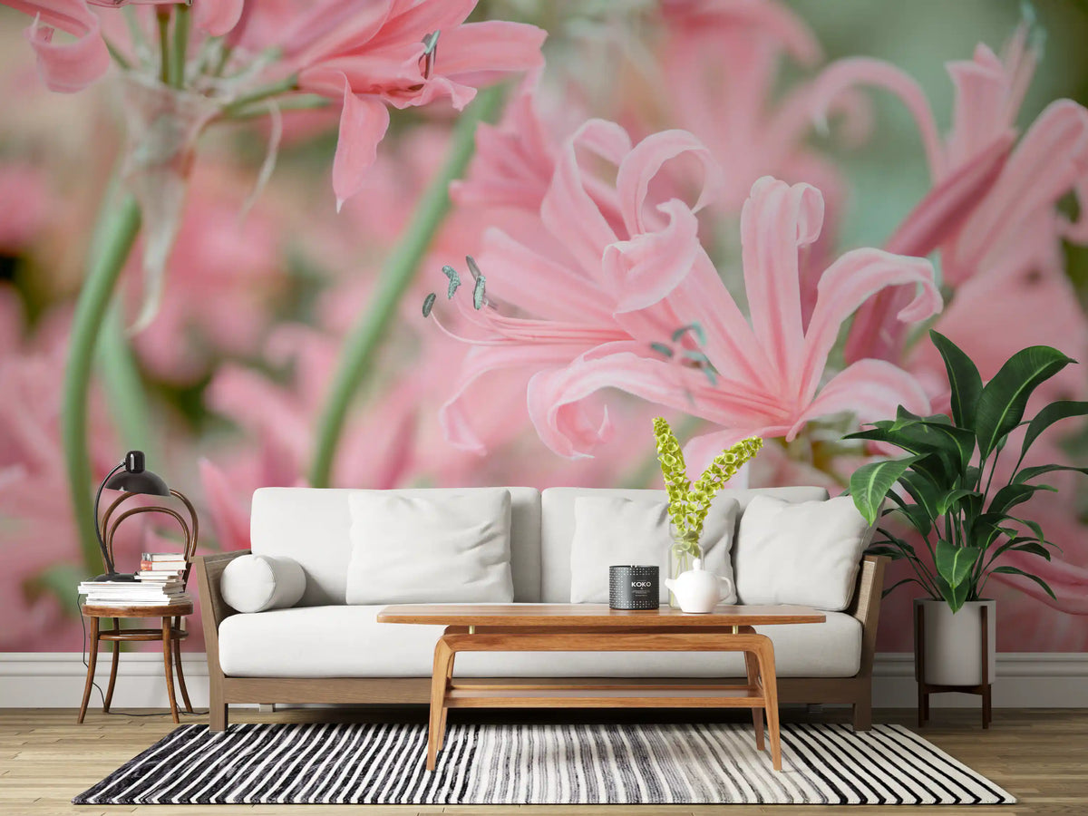 Abstract Pink Petal Layers Wall Mural