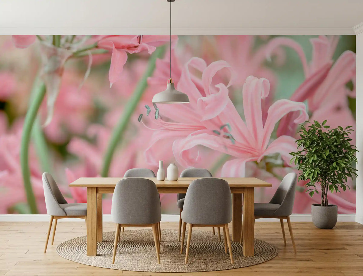 Abstract Pink Petal Layers Wall Mural