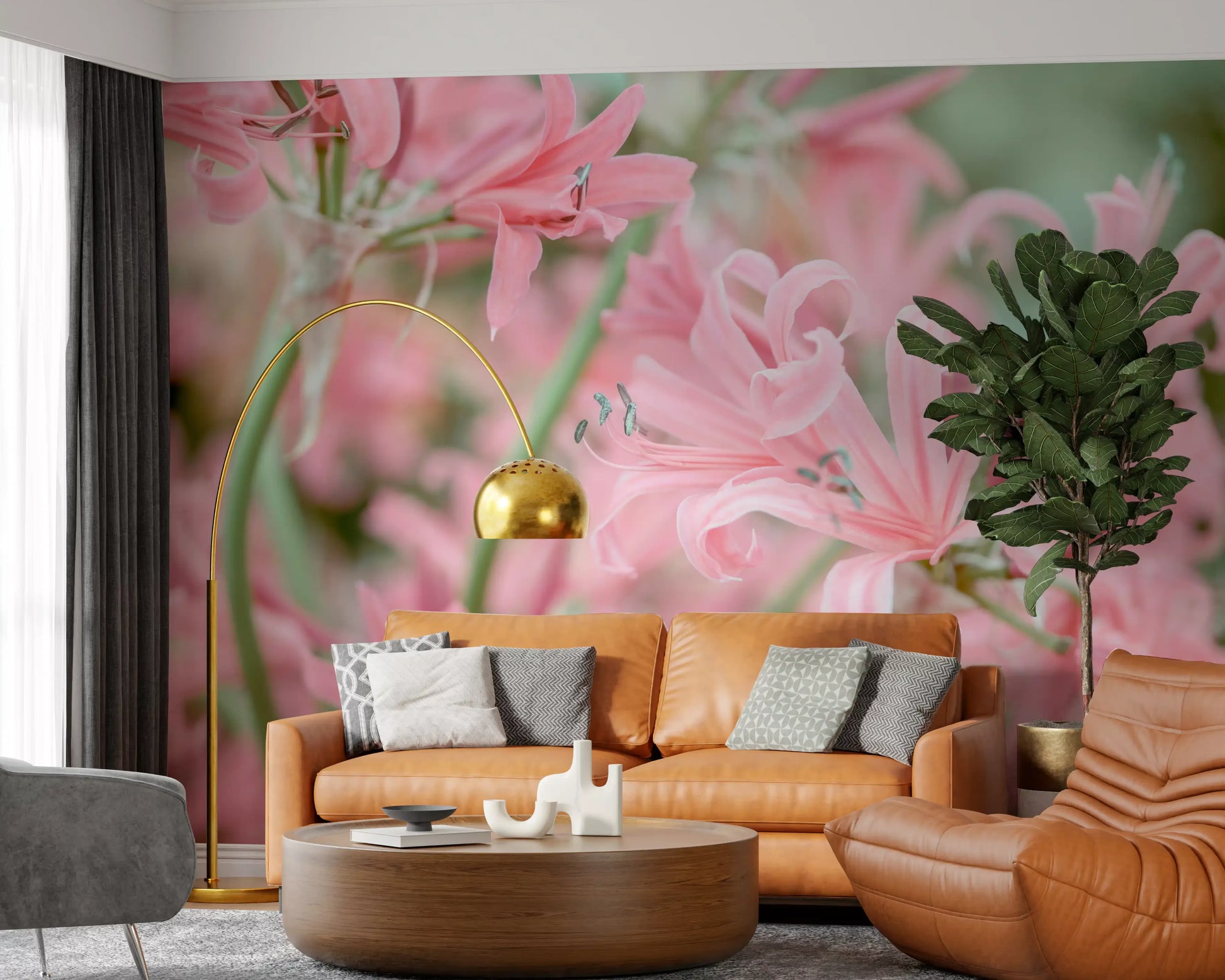 Abstract Pink Petal Layers Wall Mural