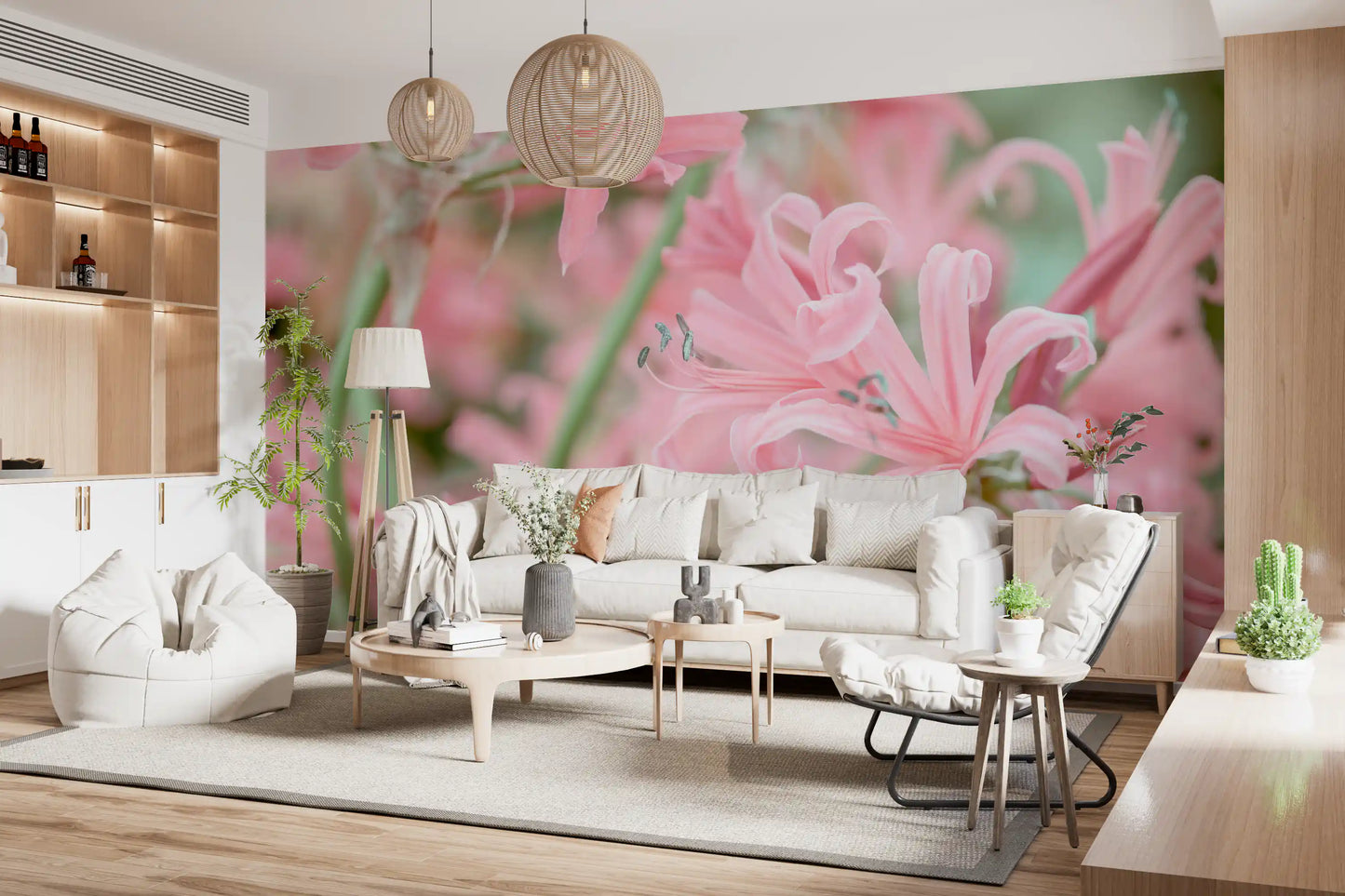 Abstract Pink Petal Layers Wall Mural