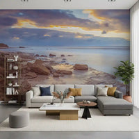 Twilight Shoreline Rocks Wall Mural