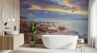 Twilight Shoreline Rocks Wall Mural