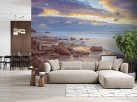 Twilight Shoreline Rocks Wall Mural