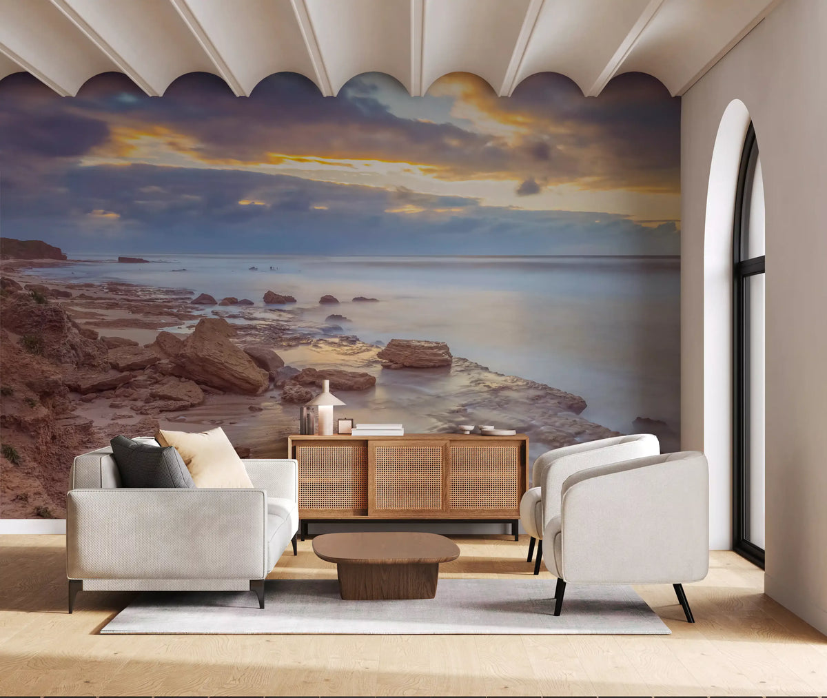 Twilight Shoreline Rocks Wall Mural