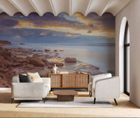 Twilight Shoreline Rocks Wall Mural