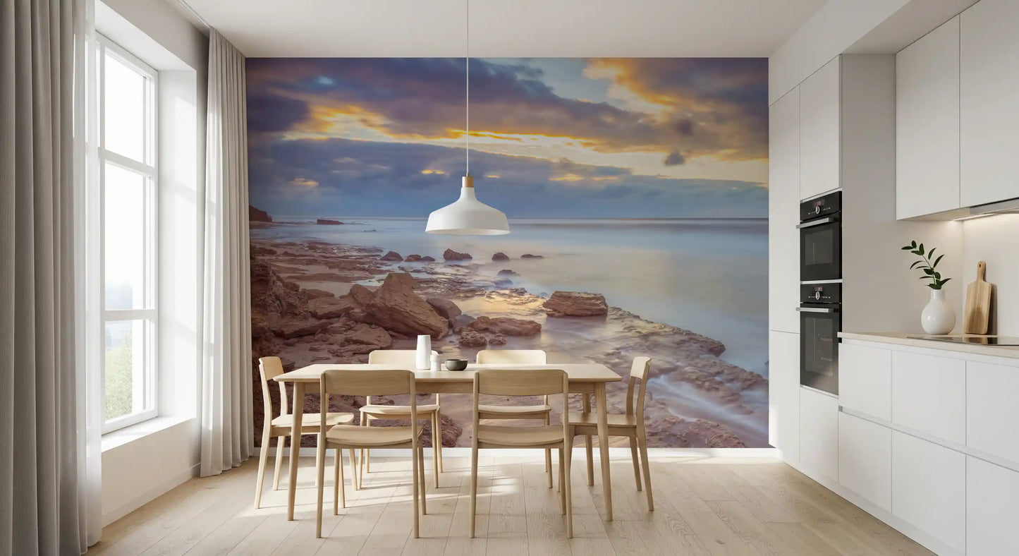 Twilight Shoreline Rocks Wall Mural
