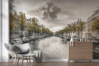 Classic Dutch Canal Architecture Wall Mural