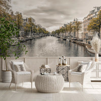 Classic Dutch Canal Architecture Wall Mural