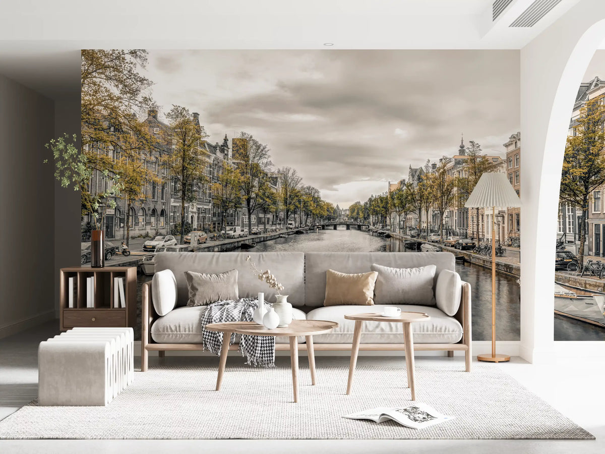 Classic Dutch Canal Architecture Wall Mural
