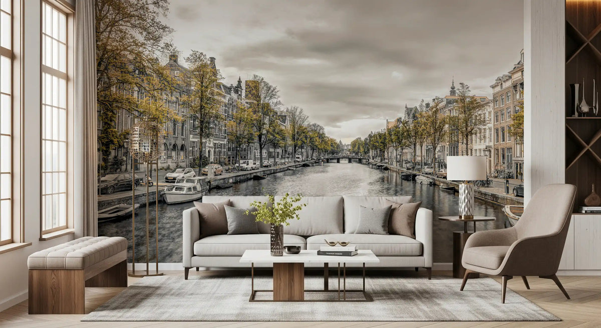 Classic Dutch Canal Architecture Wall Mural
