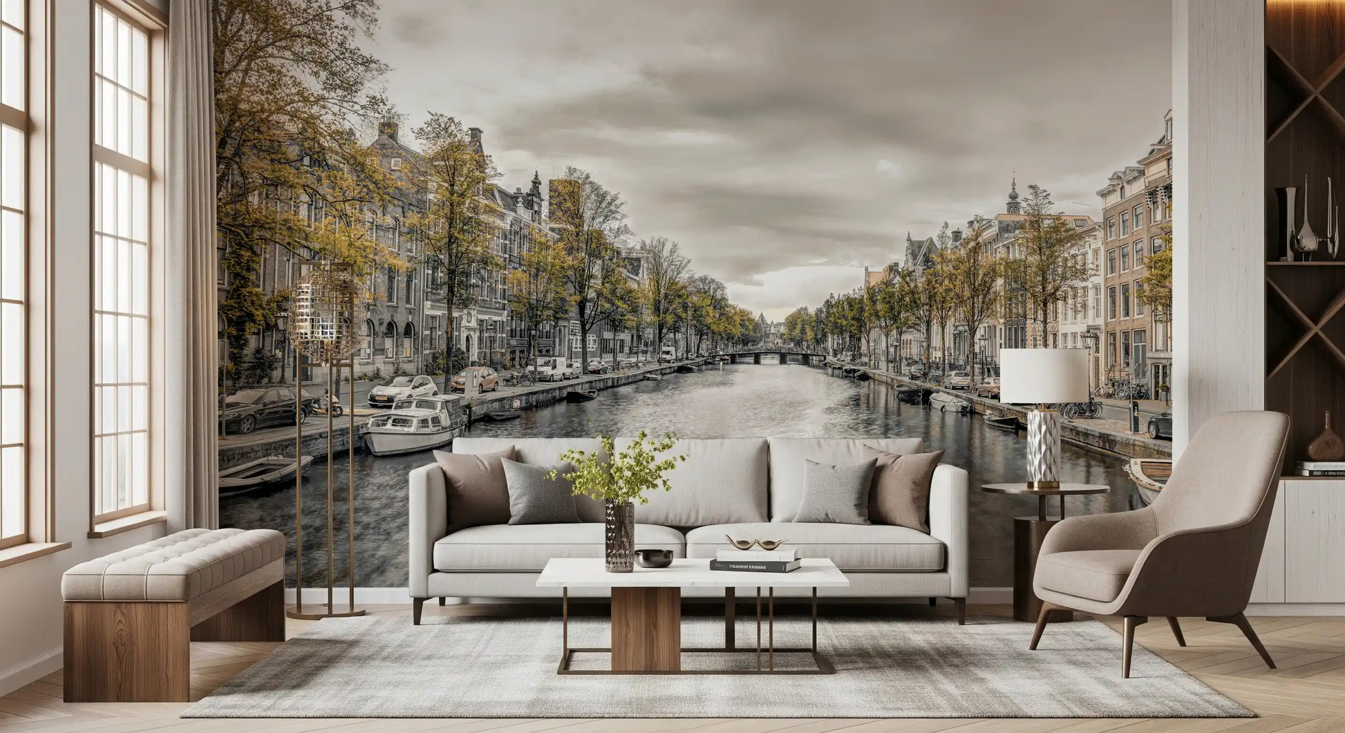 Classic Dutch Canal Architecture Wall Mural