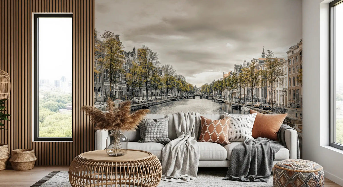 Classic Dutch Canal Architecture Wall Mural