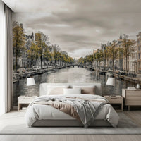 Classic Dutch Canal Architecture Wall Mural