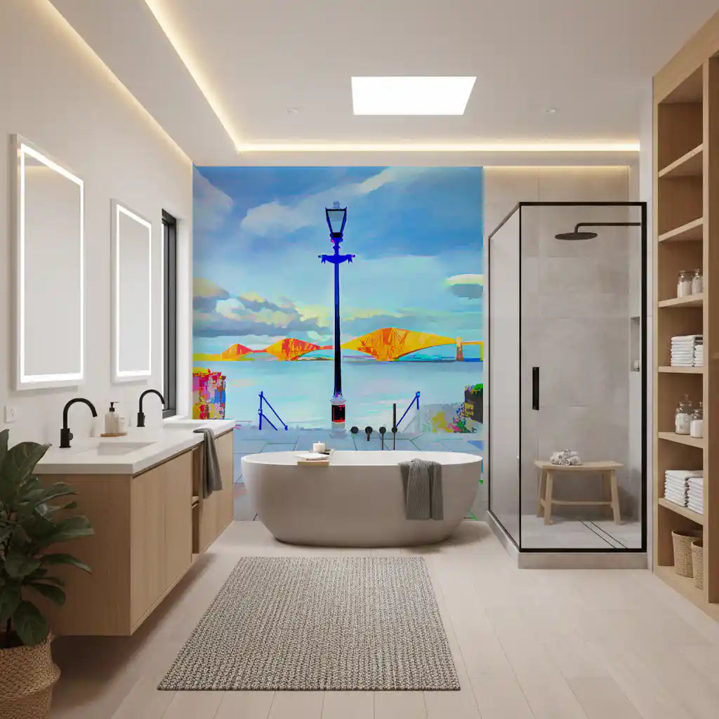 Riverside Bridge Architectural View Wall Mural