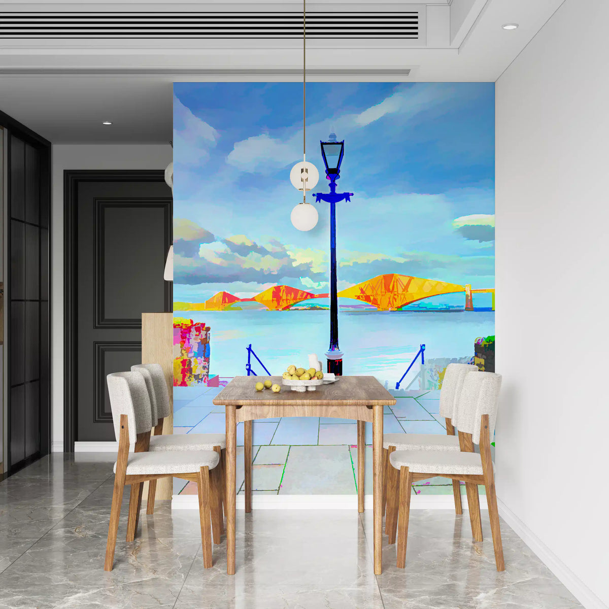 Riverside Bridge Architectural View Wall Mural