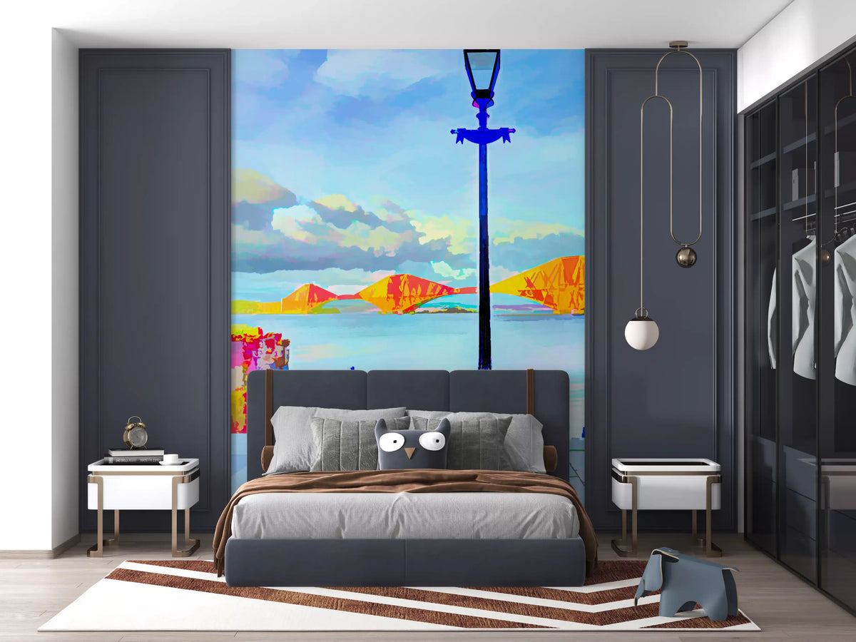 Riverside Bridge Architectural View Wall Mural