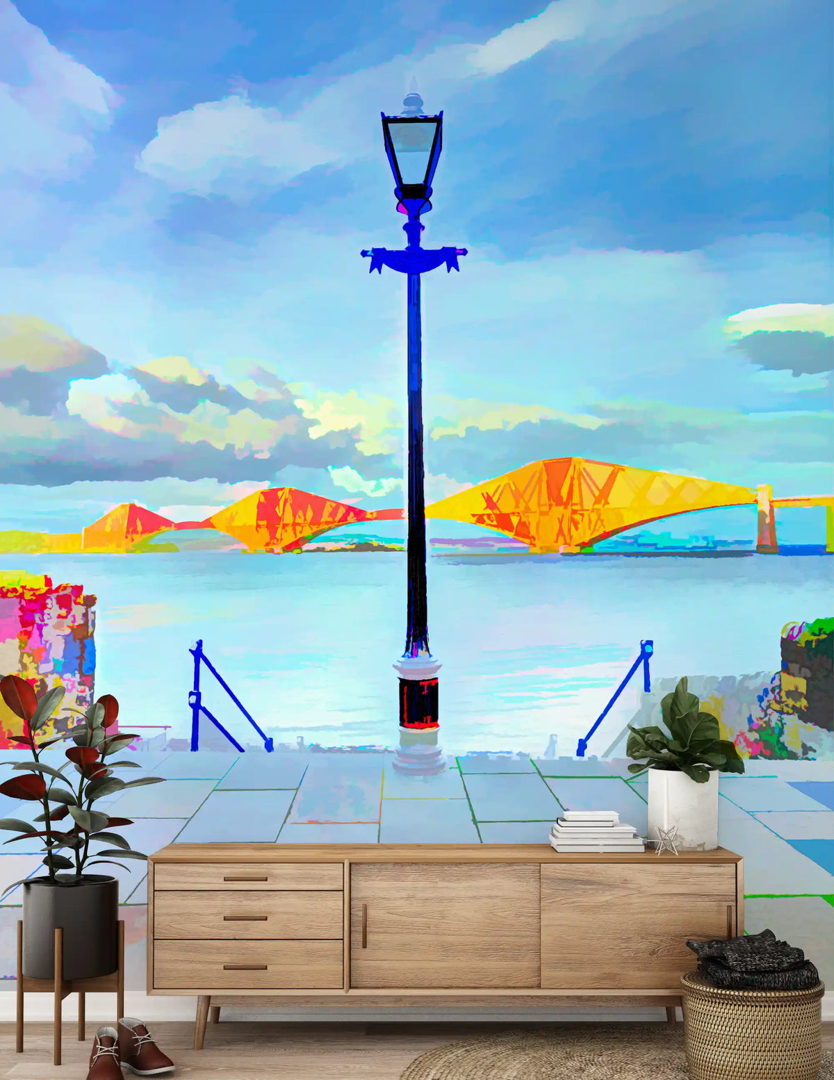Riverside Bridge Architectural View Wall Mural