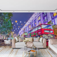London Festive Street Scene Wall Mural
