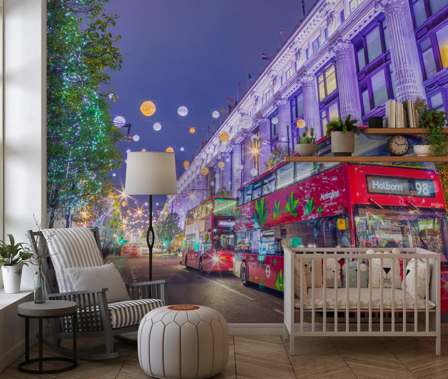 London Festive Street Scene Wall Mural