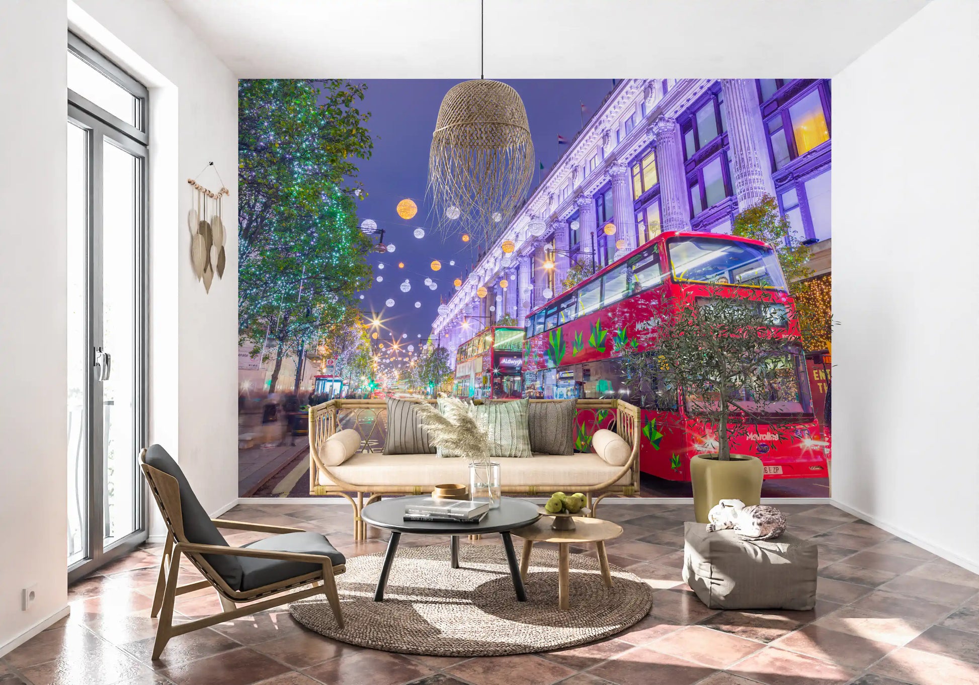 London Festive Street Scene Wall Mural