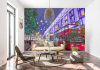 London Festive Street Scene Wall Mural