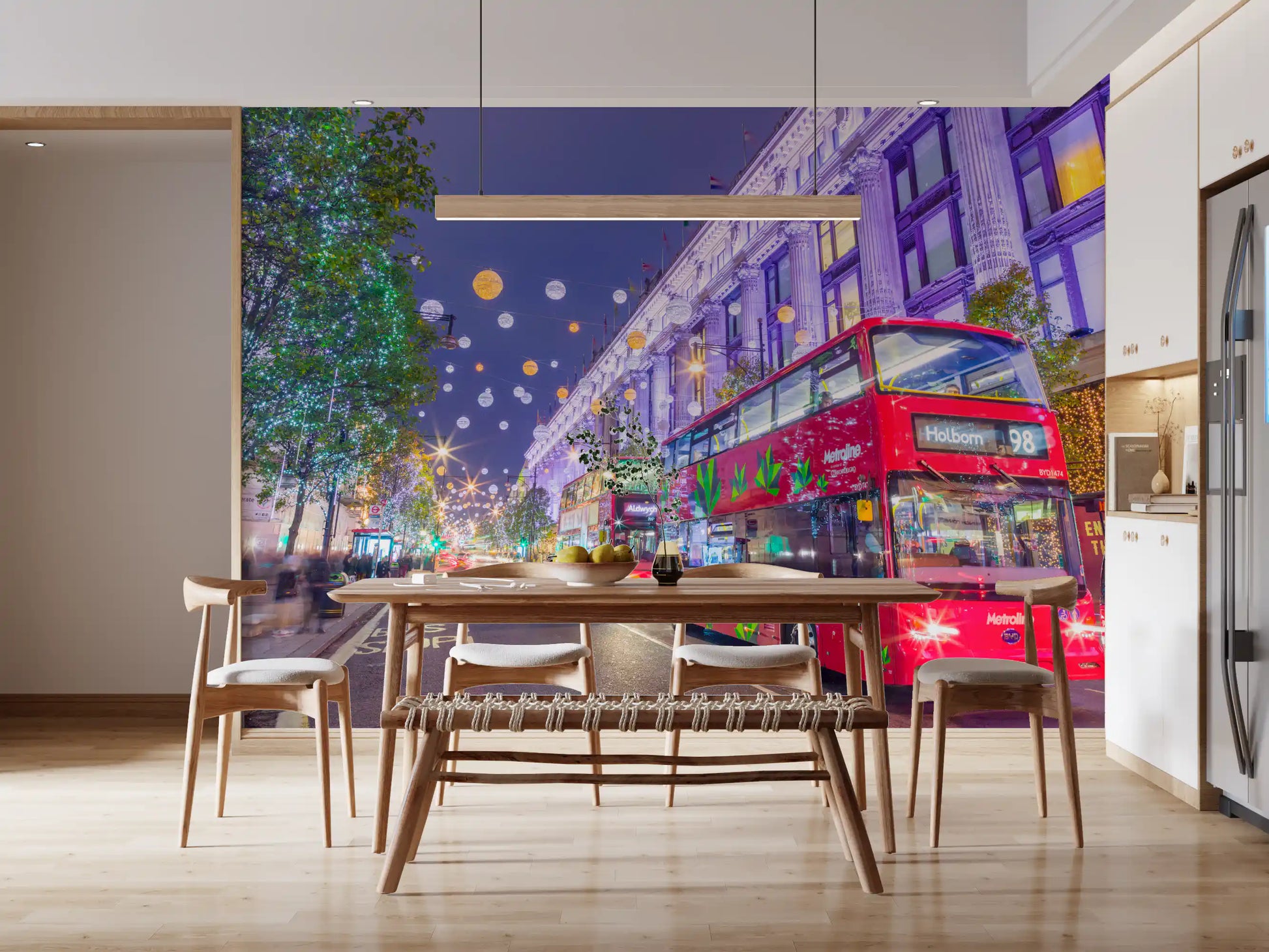 London Festive Street Scene Wall Mural
