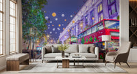 London Festive Street Scene Wall Mural