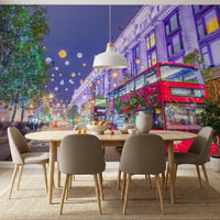 London Festive Street Scene Wall Mural