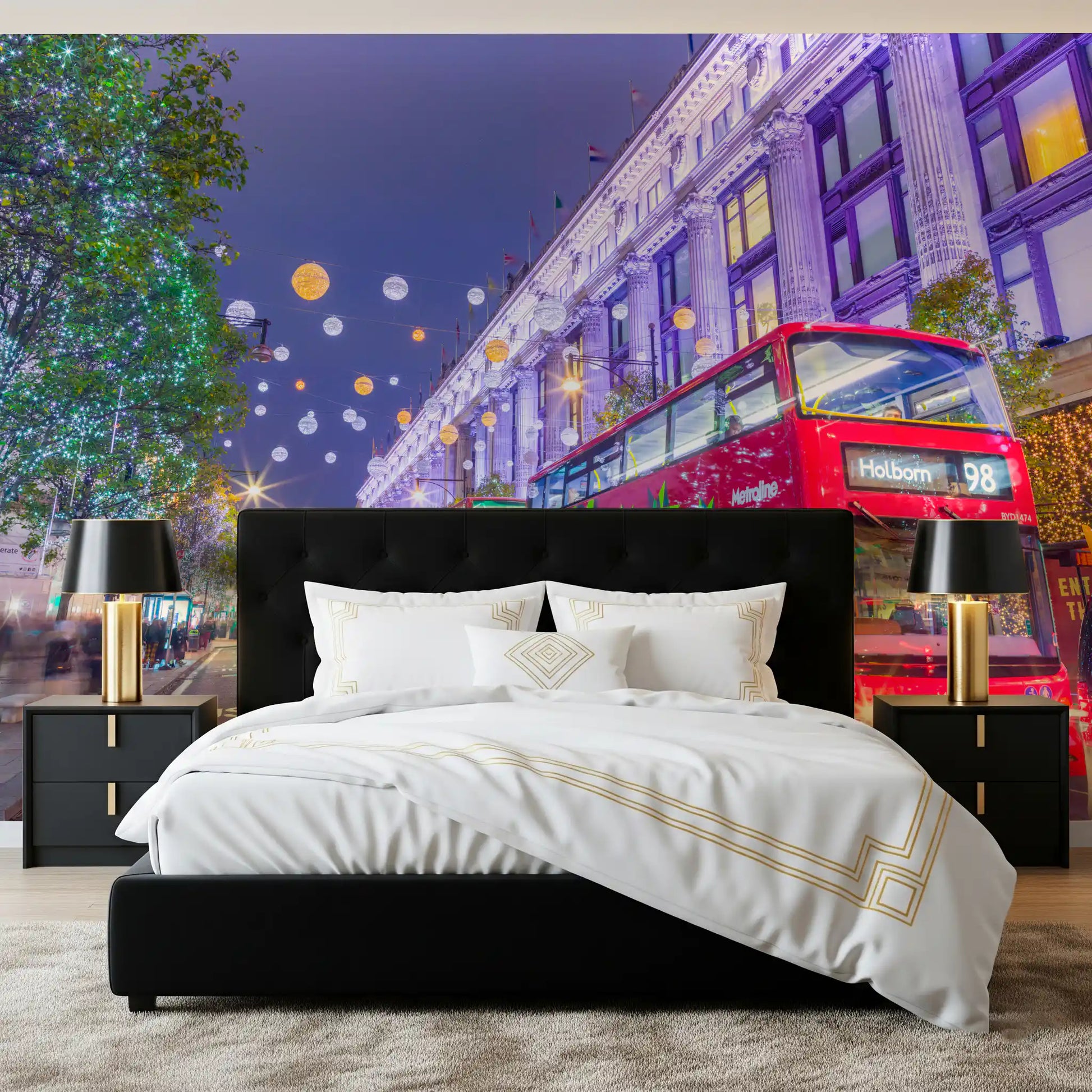 London Festive Street Scene Wall Mural