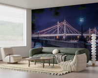 Riverside Night Archway Reflection Wall Mural
