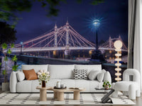 Riverside Night Archway Reflection Wall Mural