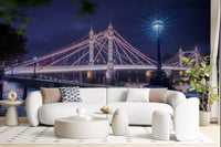Riverside Night Archway Reflection Wall Mural