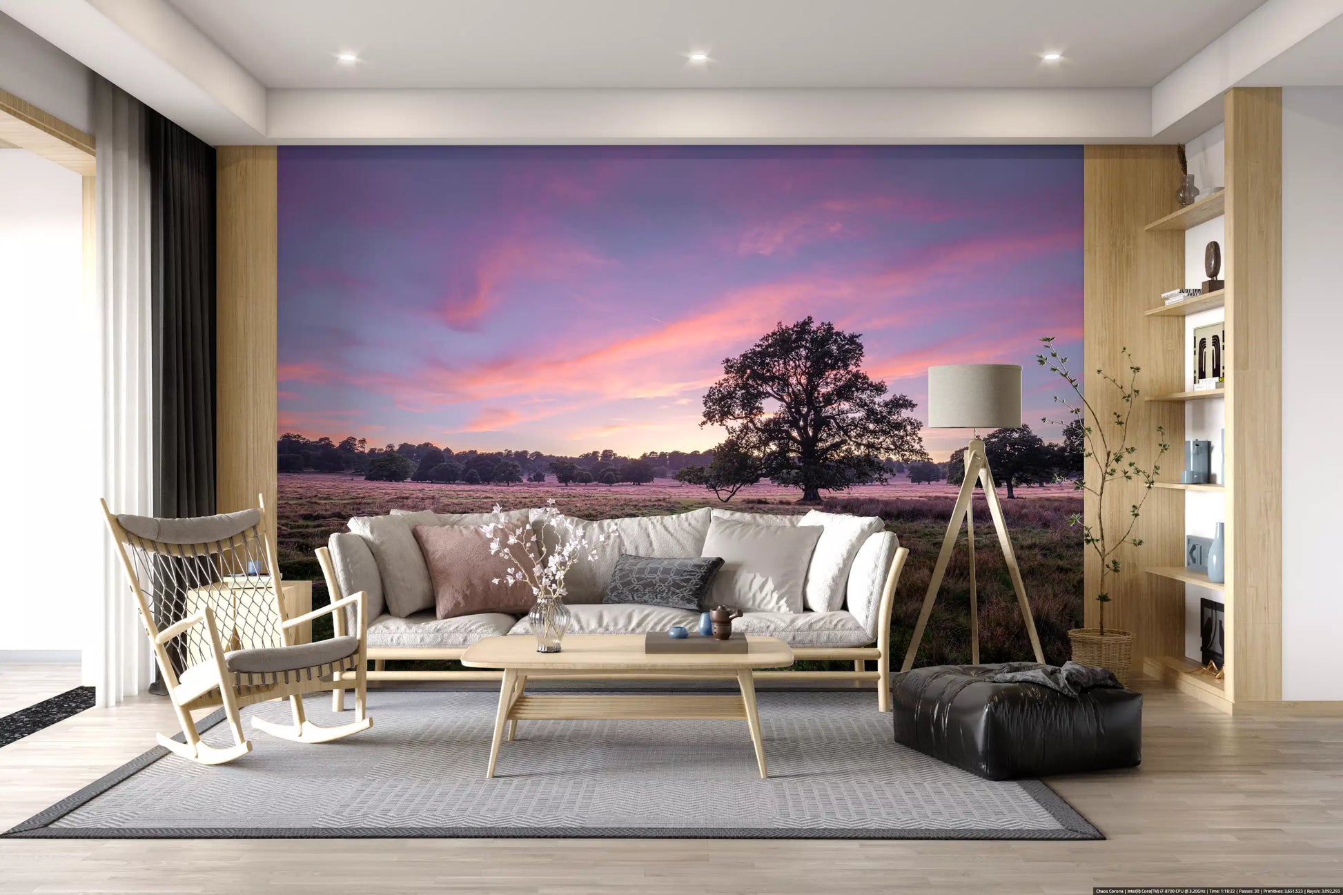 Twilight Field Horizon Wall Mural