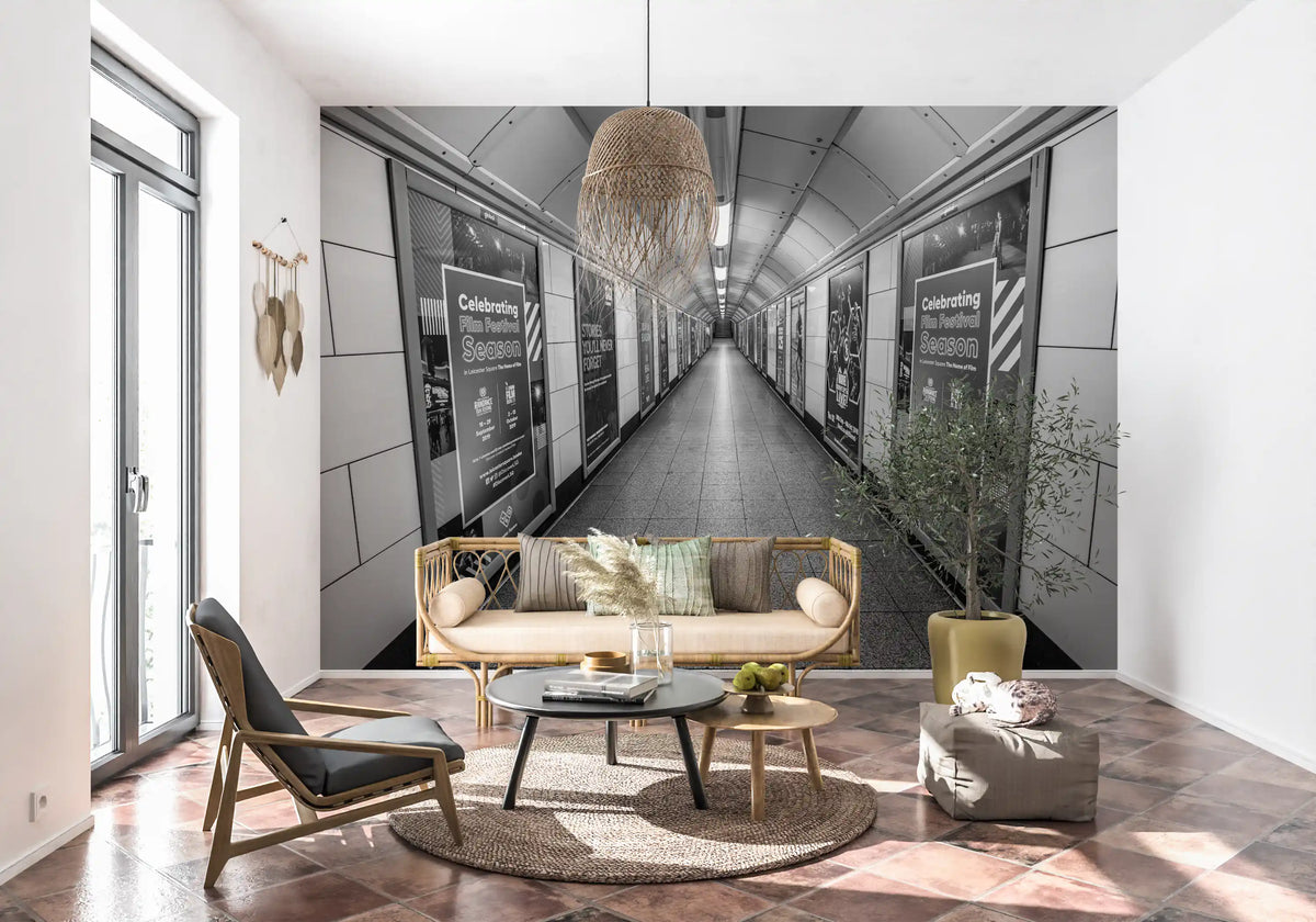 Subterranean Transit Corridor Wall Mural