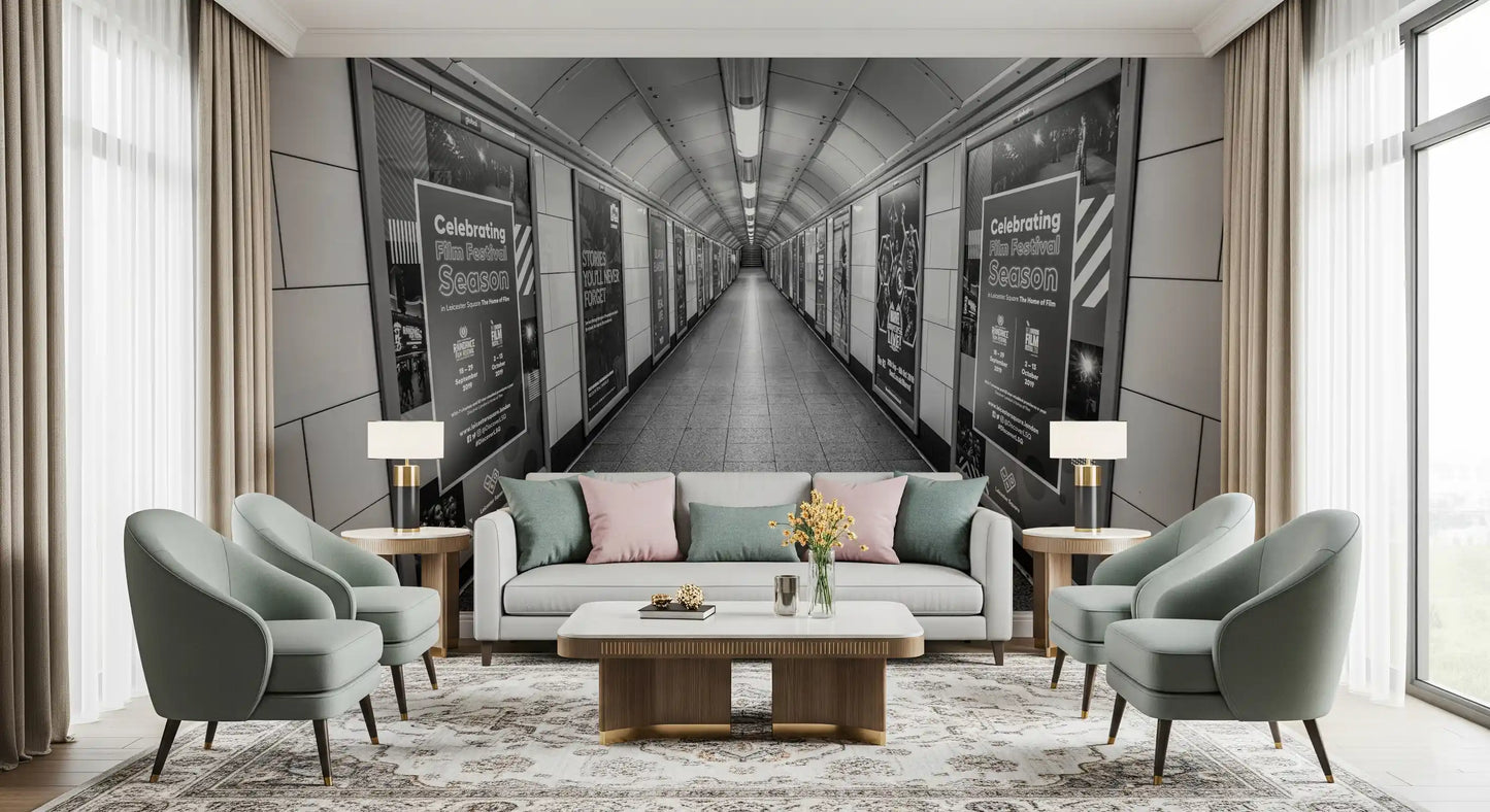 Subterranean Transit Corridor Wall Mural