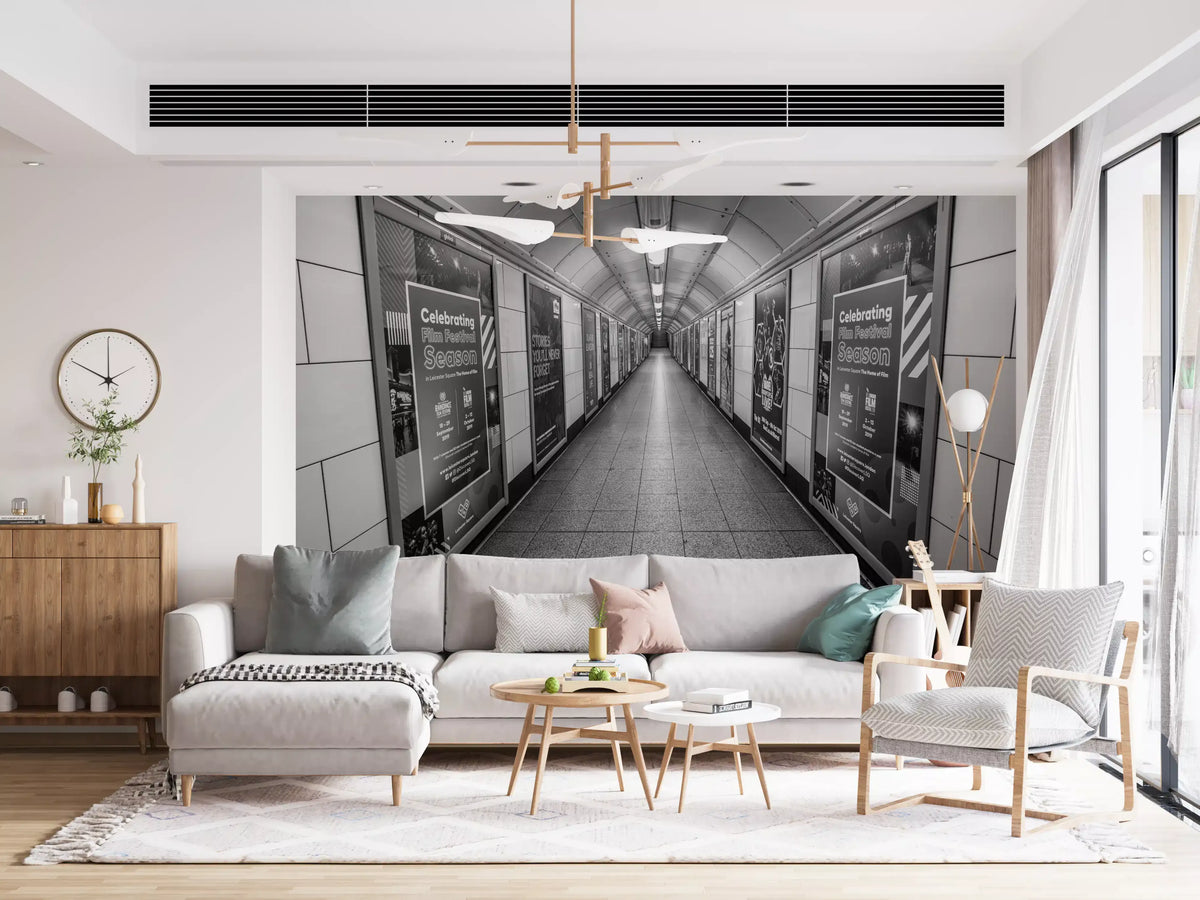 Subterranean Transit Corridor Wall Mural