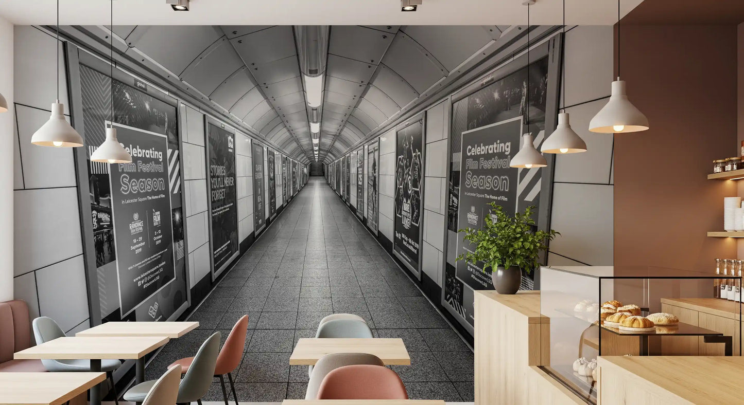 Subterranean Transit Corridor Wall Mural
