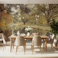Reflective Woodland River Path Wall Mural