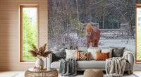 Rustic Winter Woodland Pony Wall Mural