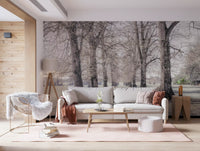 Rustic Winter Grove Perspective Wall Mural