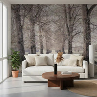 Rustic Winter Grove Perspective Wall Mural