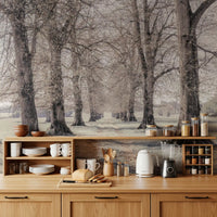 Rustic Winter Grove Perspective Wall Mural