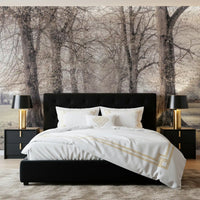 Rustic Winter Grove Perspective Wall Mural