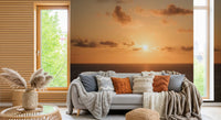Amber Horizon Maritime View Wall Mural