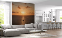 Amber Horizon Maritime View Wall Mural